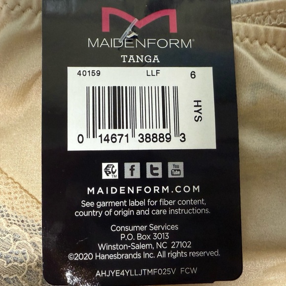 Maidenform Women’s Comfort Devotion Lace Back Tanga Panty – Latte Lift Size M - Picture 4 of 4